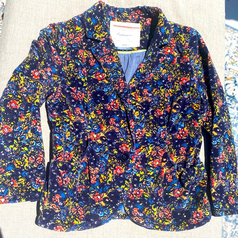 Cartonnier Velour Cord Crop Blazer